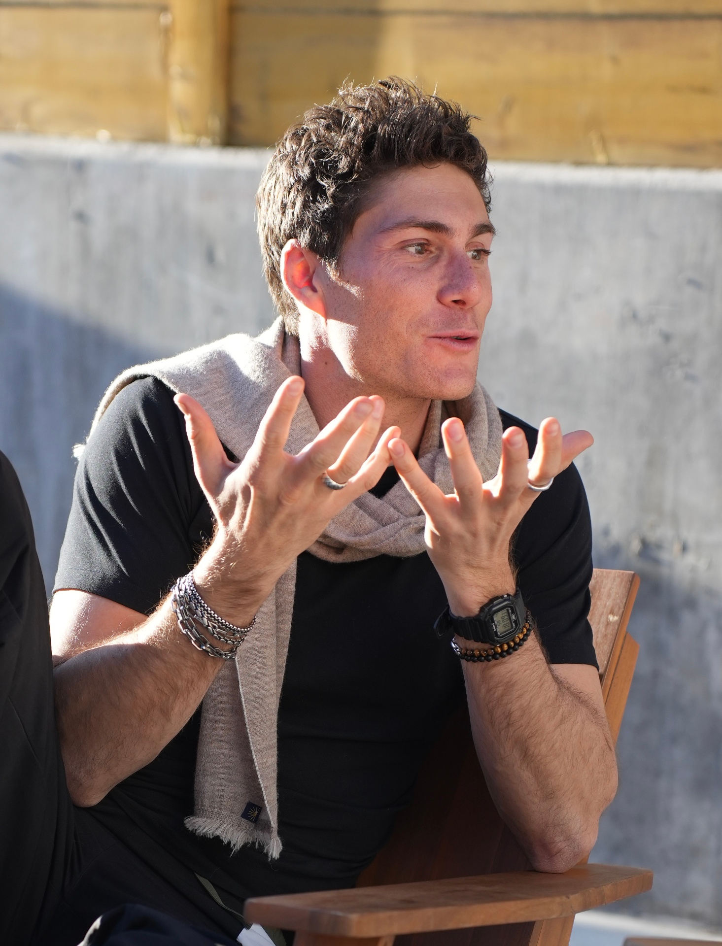 Adam in conversation, engaged and listening